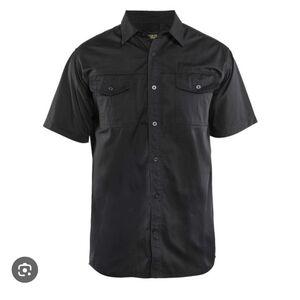 Medium Men's Black Workwear Twill Shirt Medium